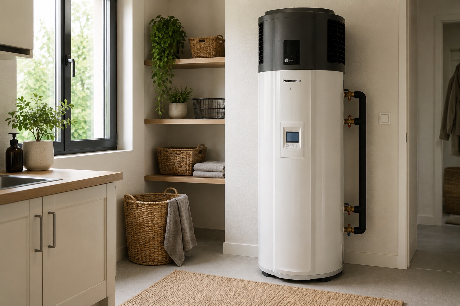Chauffe-eau thermodynamique Panasonic Aquarea installé