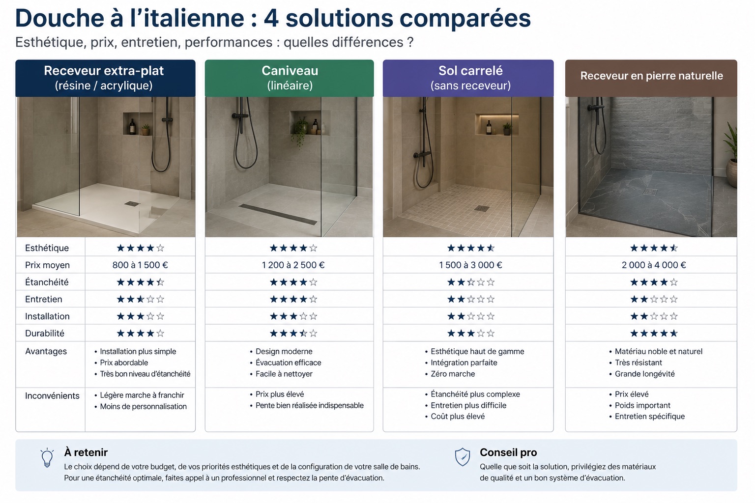Douche à l'italienne dans une salle de bains rénovée
