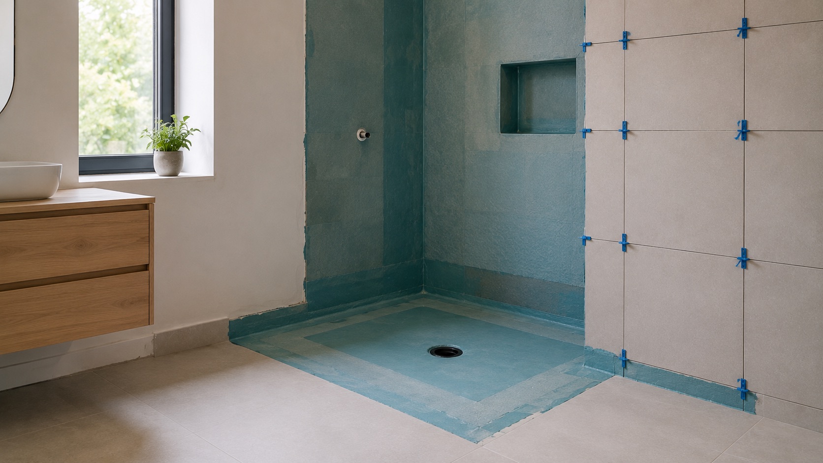 Système d'étanchéité appliqué avant pose du carrelage