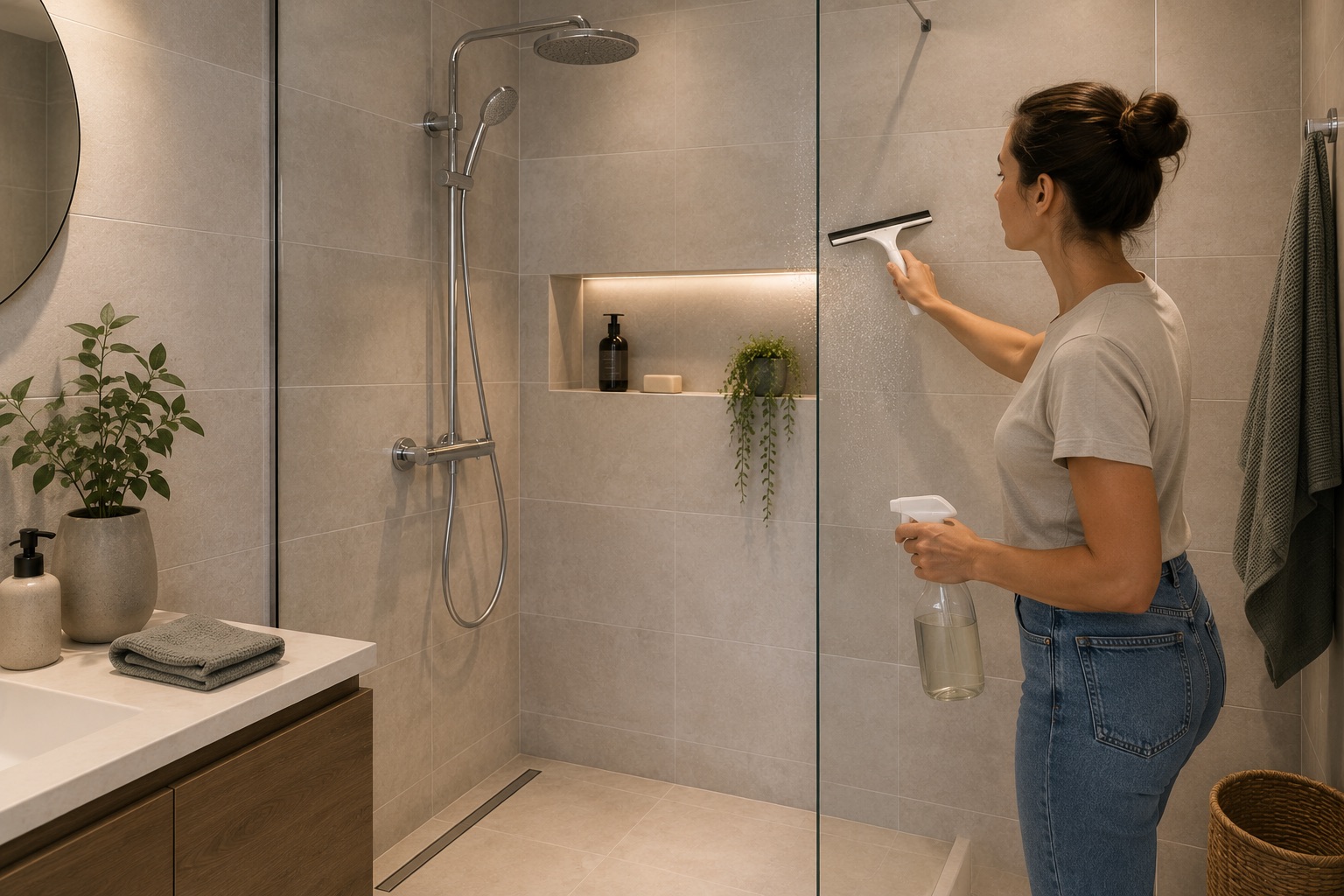 Douche à l'italienne entretenue après utilisation