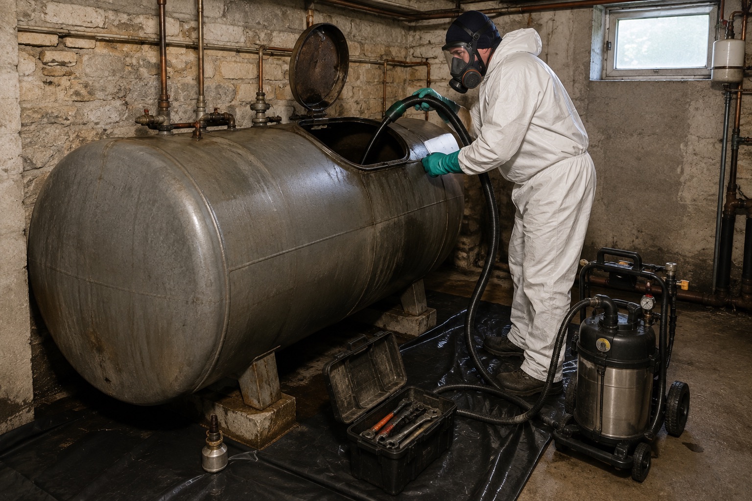 Neutralisation de cuve à fioul, secteur de Lorient