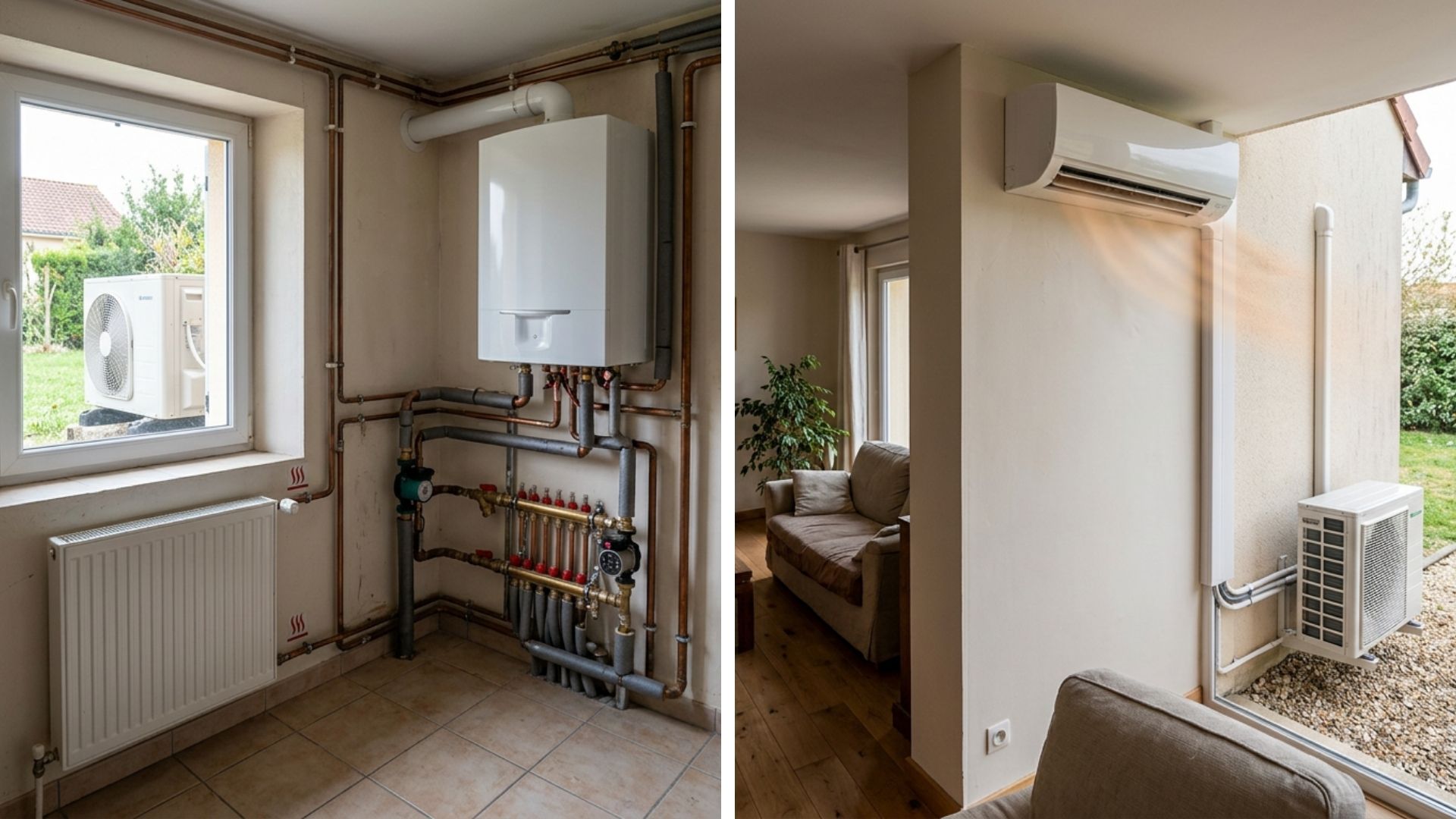 Comparaison air/eau et air/air, secteur de Lorient