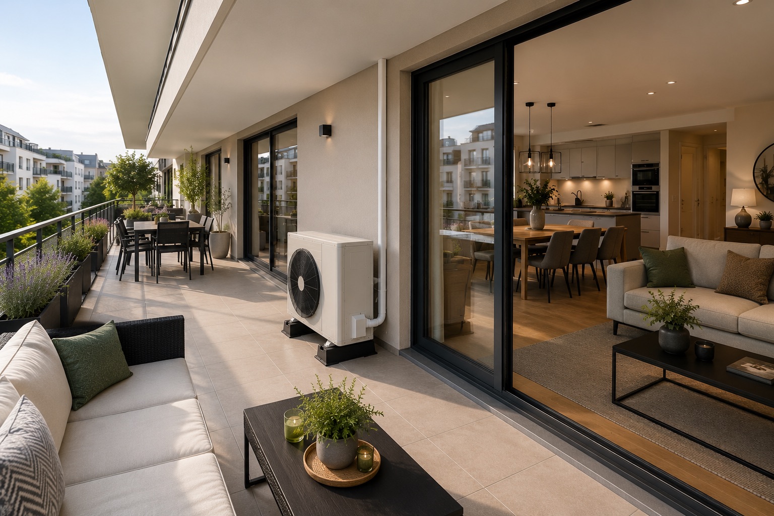 Pompe à chaleur en grand appartement, secteur de Lorient