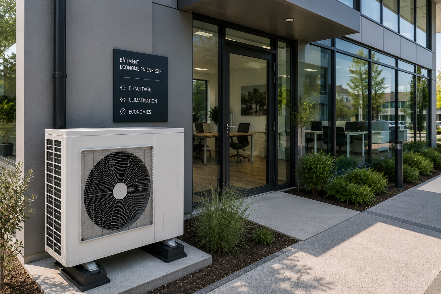Pompe à chaleur en bureaux, secteur de Lorient