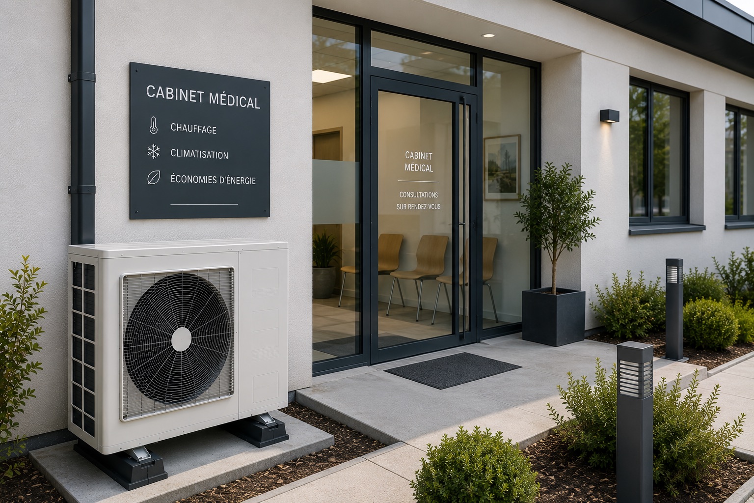Pompe à chaleur en cabinet médical, secteur de Lorient