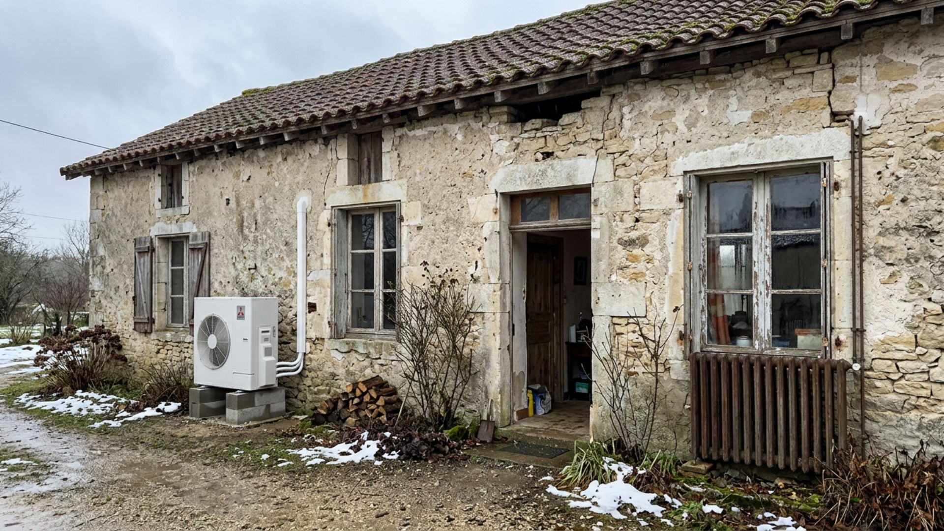 Chauffage d'un logement très déperditif, secteur de Lorient