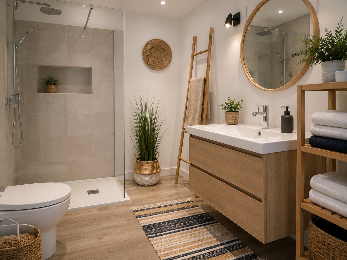 Salle de bains rénovée dans un logement de location saisonnière