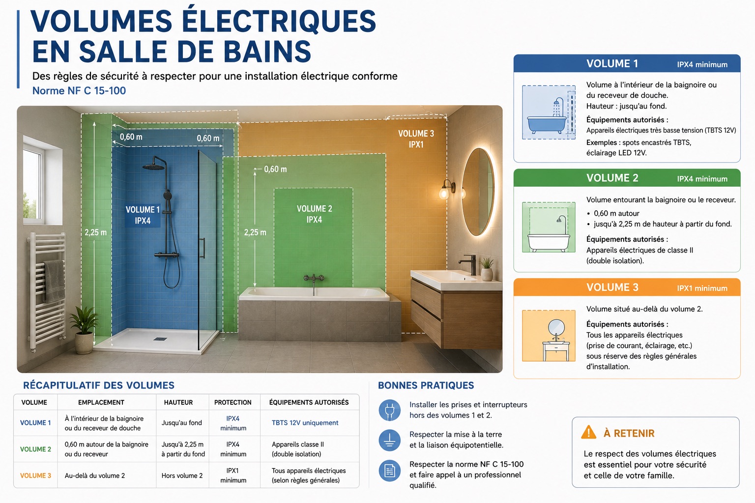 Salle de bains en chantier avec points électriques en cours d'implantation